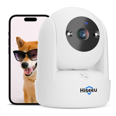 Hiseeu CB2 Indoor 3MP Wireless PTZ Camera Intelligent Night Vision Motion Tracking Two-way Audio One-click SOS Call for Home&Elderly Security Safety COD