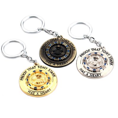 Iron Tony MK1 Reactor Keychain Necklace Energy Block Core Alloy Pendant Movie Peripheral Toys