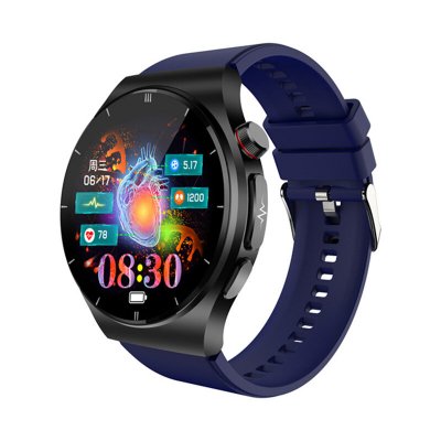 ET340 1.46 inch HD Screen Uric Acid Blood Lipids ECG Heart Rate Blood Pressure SpO2 Blood Glucose Monitor Sleep Monitoring SOS Function bluetooth Call Multi-sport Modes Music Playback IP67 Waterproof