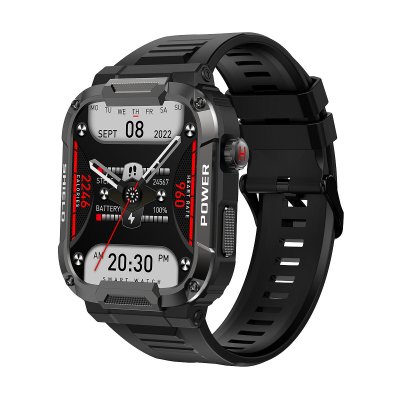 MK66 1.85 inch HD Screen bluetooth Calling Heart Rate Blood Pressure SpO2 Monitor IP68 Waterproof Outdoor Three-proofing Smart Watch COD